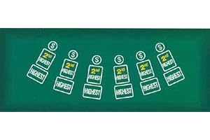 SPINETTIS NEW CASINO PAI GOW POKER LAYOUT GREEN FELT 36" X 72"