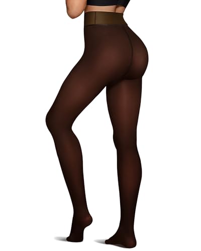 OEAK Fleece Lined Tights Brown 2XL