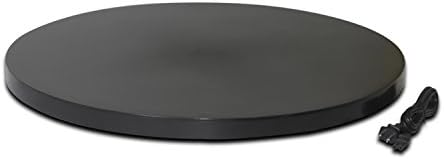 Albinar 24" Diameter 110 lb Max Capacity 360° Electric Rotating LED Light Turntable Display for large products, models, jewelry, cake, furniture, manikin, Christmas tree, window display, Black