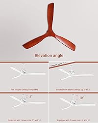 Sofucor 60 inch Solid Wood Ceiling Fan no Lights