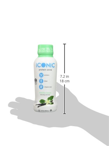 ICONIC PROTEIN DRINKS, VANILLA BEAN (12 PACK) – SUGAR FREE & LOW CARB – 20G GRASS FED PROTEIN – LACTOSE FREE, GLUTEN FREE, NON-GMO, KOSHER – KETO FRIENDLY PROTEIN SHAKES