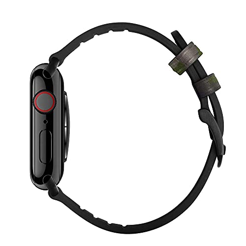 Compatible with Apple Watch Band 49mm 45mm 44mm 42mm, Leather Silicone