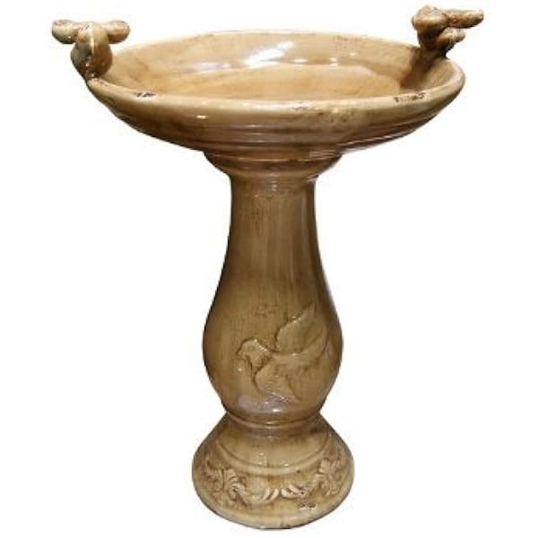 Solid Rock Stoneworks Lighthouse Birdbath 21in Tall x 18in Diameter 2pc