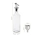Olive Oil Dispenser - 4 Pack Oil and Vinegar Sauce Wine Glass Bottle Olive Oil 250ml Glass Dispenser Pouring Spouts with Lever-Release Snap Lids for Controlled Pouring with 2 Funnel