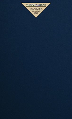 25 Dark Navy Blue Linen 80# Cover Paper Sheets - 8.5