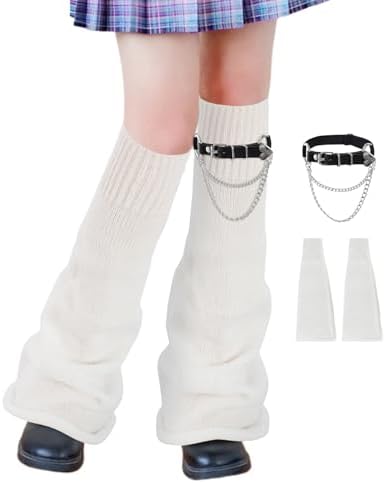 Amazon.com: Sarfel White Leg Warmers Y2K Leg Warmer Kawaii Leg