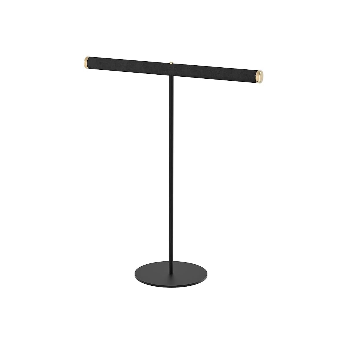 Photo 1 of Coward T-Bar Necklace Organizer Stand, Velvet Necklace Bracelet Holder Stand with Metal Base, Hanging Jewelry Display Organizer for Women Girls (Black 1.6cm thickness tube)