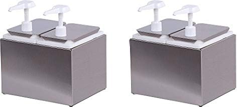 Carlisle 38502 Double Condiment Pump Station with 2.5 Quart Jars (2-(Pack))