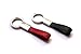 Mehr® 2X Classic Leather Key Chains (Gift Set) | Elegant, Timeless, Multi-Ring Capable Keychain Set (Black and Red)