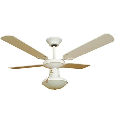 Italian Design 108cm 43 White Ceiling Fan With Central Light