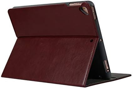 iPad 2018 Pro 11'' Smart Case, TechCode Slim Fit Smart Case Flip Stand Cover Auto Sleep/Wake Premium PU Leather Case with Pencil Holder/Card Slots/Hand Strap Sleeve for iPad Pro 11 inch 2018, Wine Red