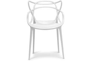 2xhome Modern Dining Chair | Stackable Indoor or Outdoor Entangled Side Chair | Weather Resistant Plastic for Kitchen, Patio, Restaurant, Yard, Porch, Balcony (Single, White)