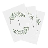 Bliss Collections Rustic Greenery Wedding Table Numbers, 1-25, Head Table Card Included
