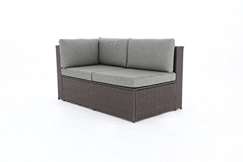 Baner Garden (K35-CH) 4 Pieces Outdoor Furniture Complete Patio Cushion Wicker Rattan Garden Corner Sofa Couch Set, Chocolate - Thumbnail 7