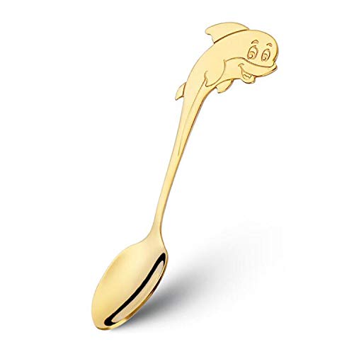 Coffee Spoons Ansaw 4-inches Dolphin mini Coffee Spoons Hanging Cup Spoons Stainless Steel TeaspoonÂ Tea Spoons Dessert Spoon Set of 4