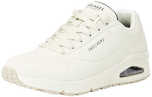 Skechers Men's UNO Stand ON AIR Sneaker, Off White Durabuck Mesh