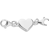 1Pc Silver Fashionable Heart Jewelry Clasps,925 Sterling Silver Double Lobster Clasp,Exquisite Closures Necklace Extender for Necklace Bracelet DIY Making,Arts,Crafts and Sewing,Jewelry Findings