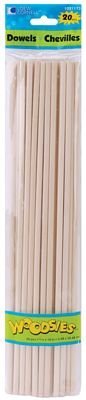 Woodsies dowels 12"-natural 3/16" 20/pkg