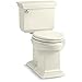 KOHLER K-6669-96 Memoirs Stately Comfort Height Elongated 1.28 GPF Toilet with Aqua Piston Flush Technology, Concealed Trap Way and Left-Hand Trip Lever (2 Piece), Biscuit