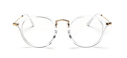 GAMT Brand New Colored Frame Plain Glasses with Lucency Glasses Fashion Design (Transparent, 52)