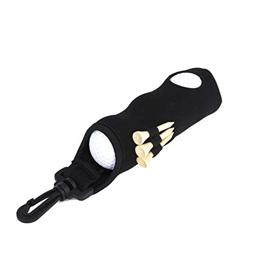 Lightahead Golf Balls & Tees Holder Accessories Bag with Clip, Storage Case Pouch Pack of 3 Neoprene Bags.Souvenirs Novelty Golf Gifts & Presents