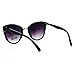 SA106 Runway Fashion Metal Bridge Trim Oversized Cat Eye Sunglasses Black Silver