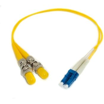 1ft Fiber Optic Adapter Cable LC (Male) to ST (Female) Singlemode 9/125 Duplex