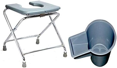 ASR Surgical® Foldable Commode Stool With Pot (White)