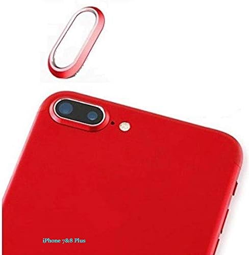 Aliya Camera Lens Protector Case Cover Ring for Apple iPhone 7Plus & 8Plus (Red)