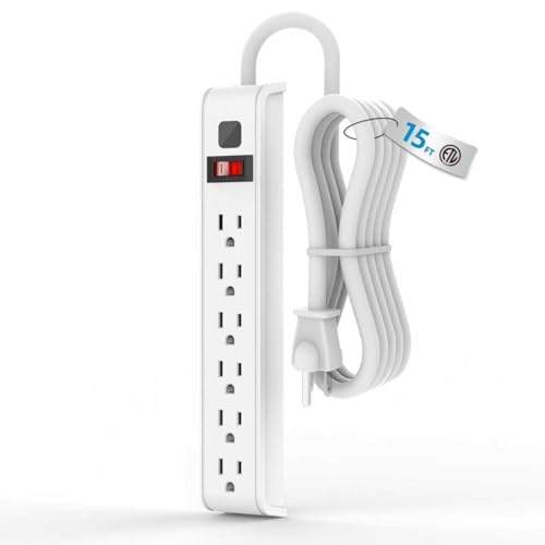 Surge Protector Power Strip 6 Outlet 15 Ft Cord