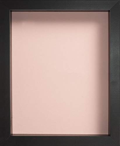 Radcliffe Black Wooden Deep 3D Box Frame 10x8 inch, Pink Backing Board * Choice of Sizes* Fitted with Real Glass
