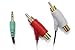 [REYTID] Male RCA Audio Splitter Cable for Turtle Beach Gaming Headsets - Gold Plated