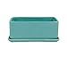 Vencer 10 Inch Rectangular Modern Minimalist Ceramic Succulent Planter Pot - Window Box with Saucer,Office Desktop Potted Stand,Turquoise,VF-001T