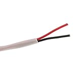 SkuBros Plenum Speaker Cable, White, Pure Copper, 18/2 (18 AWG 2 Conductor), 7 Strand / 0.386mm, CMP, Pullbox, 1000 foot - Clear Banana Plug Compatible Gauge Spooled Jacket Wire