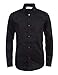 Calvin Klein Boys' Long Sleeve Sateen Dress Shirt, Button-Down Style with Buttoned Cuffs & Shirttail Hem, Black, 14