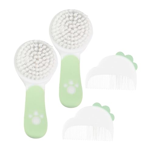 FOMIYES 2set Hair Care Kit Soft Bristles Cradle Cap Brush Comb Set for Newborns Gentle Scalp Use