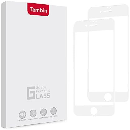 Tembin White Tempered Glass Screen Film for iPhone 7 8 Plus 3D Nanometer Curved Surface Screen Protector Full Cover 9H Hardness Scratch Resistant Bubble Free Screen Guard ( 2 Pack )