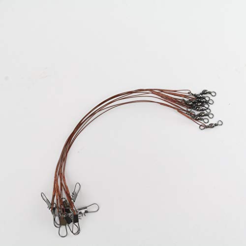 You May 10pcs Fishing Wire Leaders Stainless Steel Braided Trace Spinning Leader Rigs Steel Wire Fishing Line