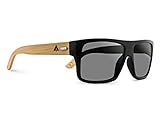 TREEHUT Wooden Bamboo Sunglasses Temples Classic Aviator Retro Square Wood Sunglasses