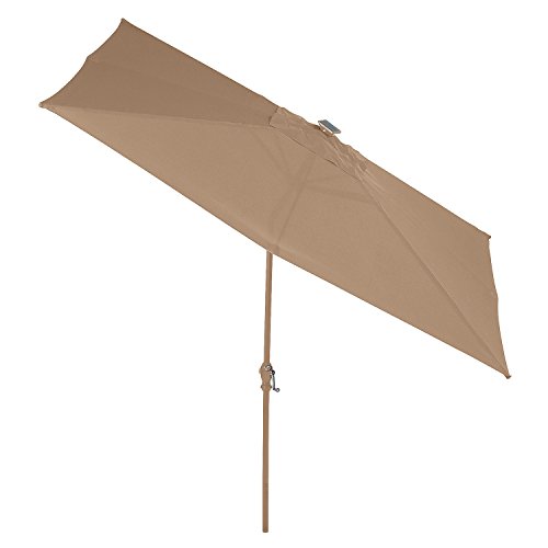 Sunergy 9 X 7 Solar Lighted Outdoor Patio Market Umbrella With Tilt Taupe Buy Online In Albania At Desertcart