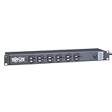 Tripp Lite 12 Outlet Rackmount Network-Grade PDU Power Strip, Front & Rear Facing, 15A, 15ft Cord with 5-15P Plug (RS-1215)