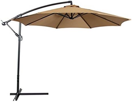 Uscanopy Patio Umbrella Offset 10' Hanging Umbrella Outdoor Market Umbrella Tan New (Tan)