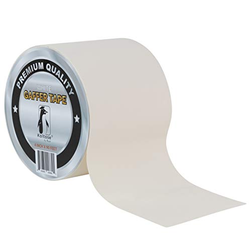 White Gaffers Tape 4 Inch by 90 Feet Heavy-Duty Cloth Gaffer Tape - Non-Reflective, Water Resistant, Residue-Free Gaff Tape for Indoor and Outdoor Use, Versatile and Multipurpose Cloth Tape