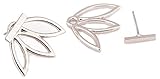 RoseSummer Punk Alloy Flower Petal Ear Jacket Stud Earring Jewelry (sliver)