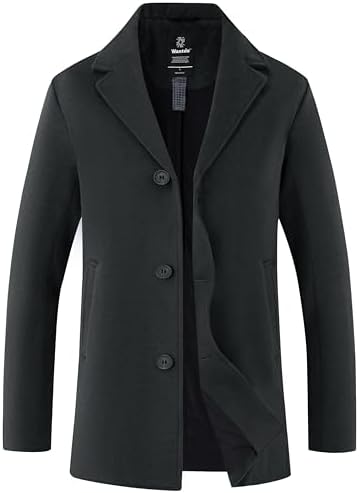 chouyatou Men's Winter Stylish Wool Blend Single Breasted Military