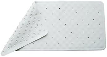 VINN DUNN Square Bath Mat,Non Slip Natural Rubber Suction Shower Mat,74x34cm, Ivory（Cream）