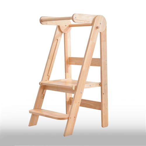 AM ANNA Foldable Toddler Kitchen Tower, Kitchen Stool Helper, Standing Tower with 3 Adjustable Heights, Suitable Age for 1.5-6 Years, Toddler Kitchen Stool Helper Montessori Kitchen Stools (1)