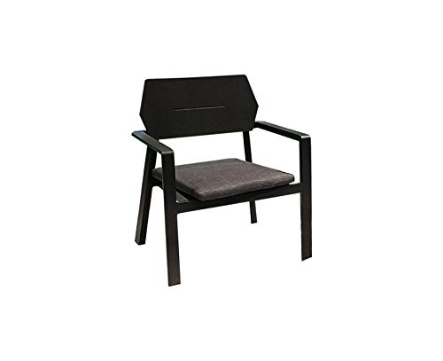 Meubletmoi 2 Gartenstühle aus Aluminium und Stoff, anthrazit, Cancun – Bild 5