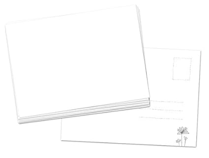 50 Blanko Postkarten weiß im A6 Format, 300g Karton zum selbst beschreiben, leere DIY Karten zum Selbstgestalten und Selbstbe