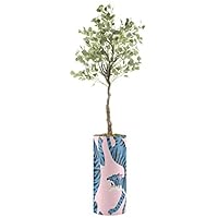 SIGNWIN Eucalyptus Tree with Growling Blue & Black Illustrated Tiger Vase Animals Wildlife Minimalism Zen Dramatic Multicolor Ultra for Living Room, Bedroom, Office - X-Large 5 Feet (60